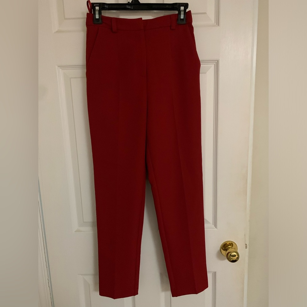 Topshop red dress pants